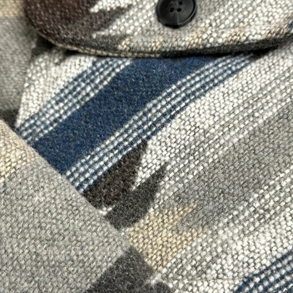 NWT Jachs Wool Blend Sherpa Lined Tan Blue Jacket Size XXL Shacket - Picture 6 of 14